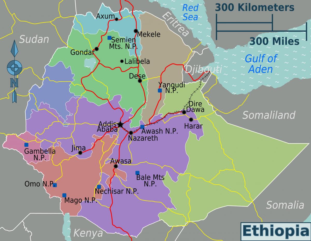 Etiopija zemljevid lokacije