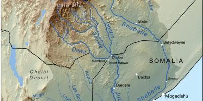 Etiopski povodja zemljevid