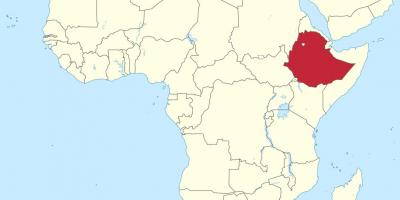 Zemljevid afrike prikazuje Etiopiji