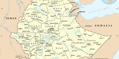 Politični zemljevid Etiopiji