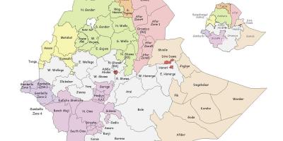 Etiopija woreda zemljevid