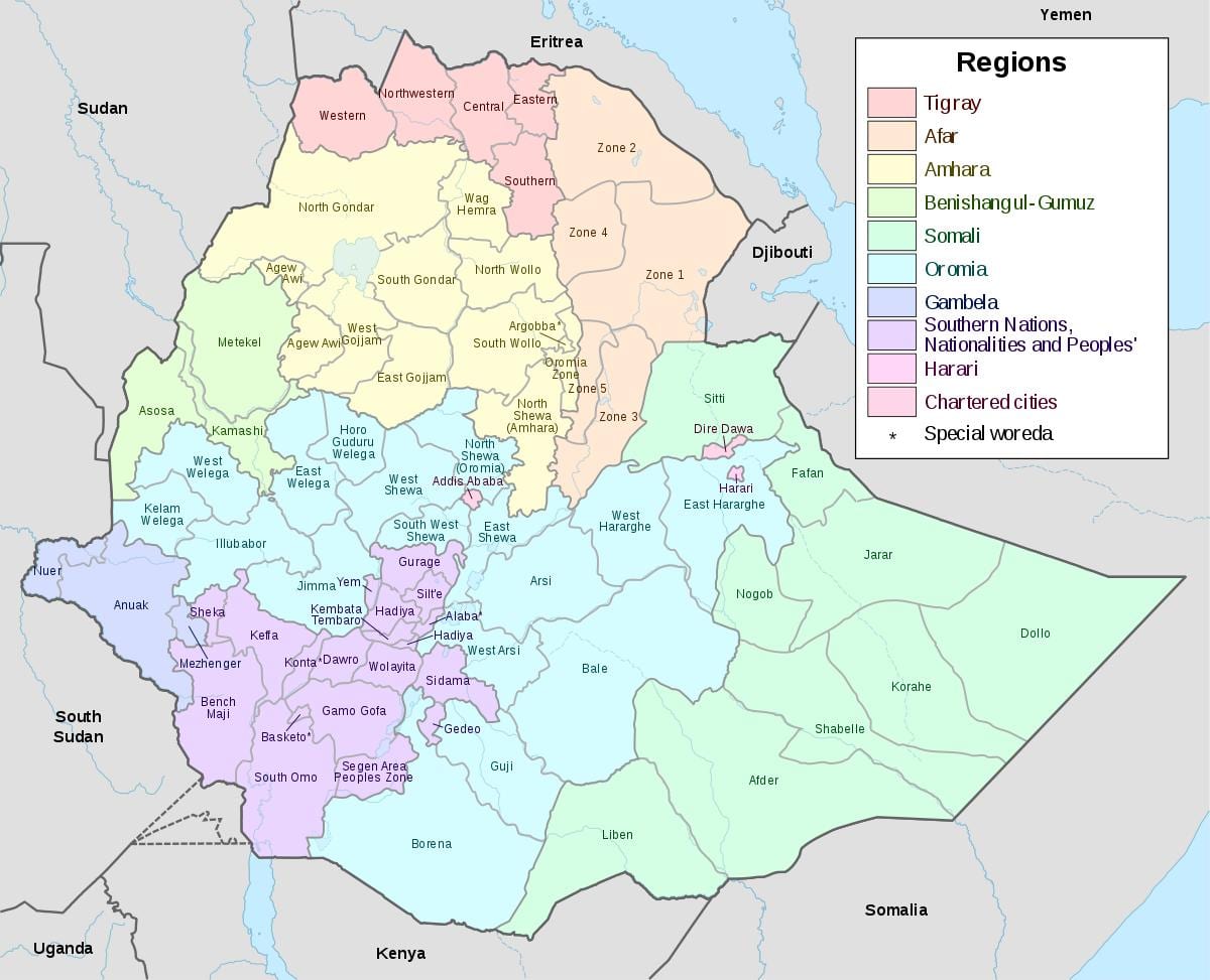 hawassa Etiopiji zemljevid