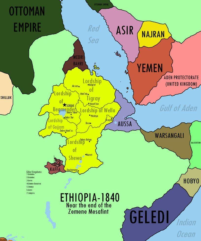 zemljevid Etiopski imperij