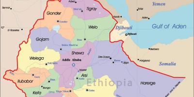 Etiopija zemljevid mesta