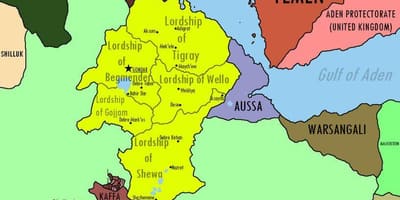 Zemljevid Etiopski imperij