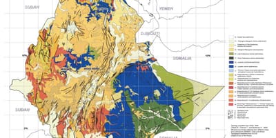 Zemljevid geološki zemljevid Etiopiji