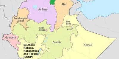 Etiopski tigray zemljevid